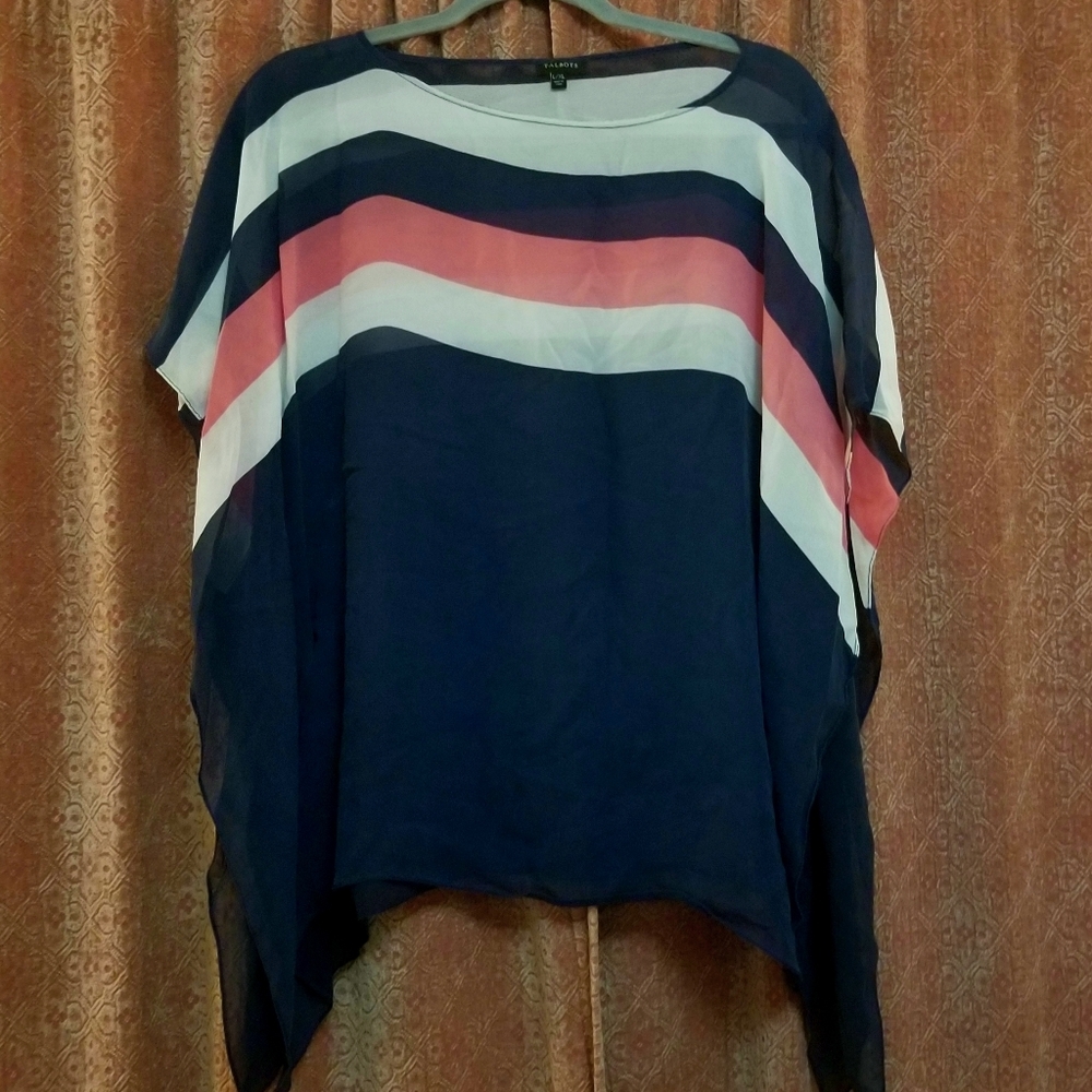Talbots Sheer blouse L/XL 100% silk